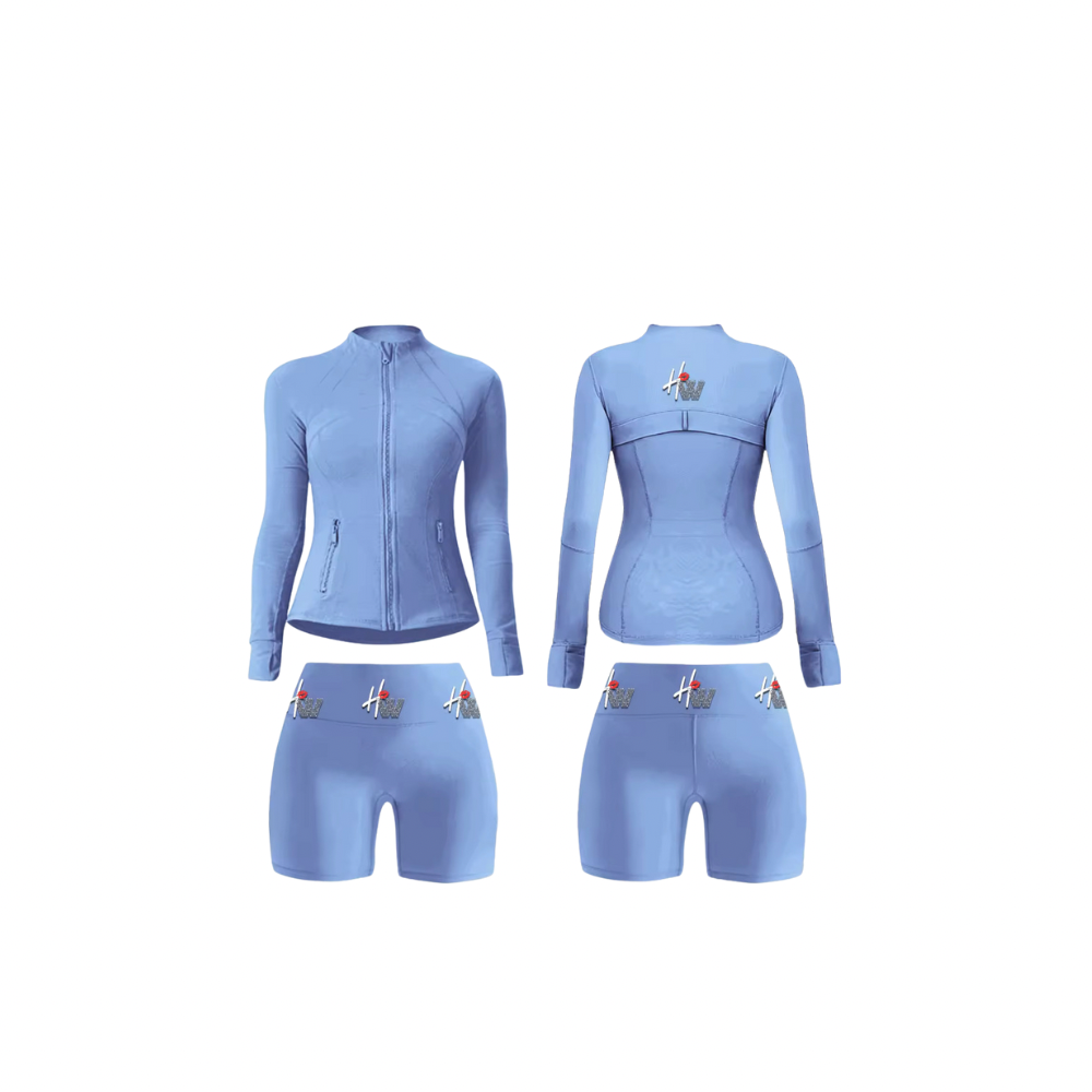 Daydream Blue Athleisure Shorts Set