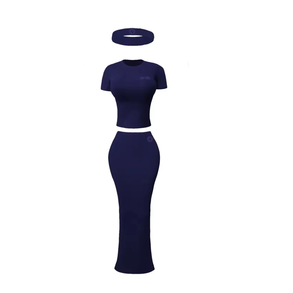 Navy Skirt Set
